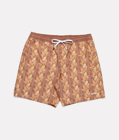 TIKI FLORAL BEACH SHORT COCONUT