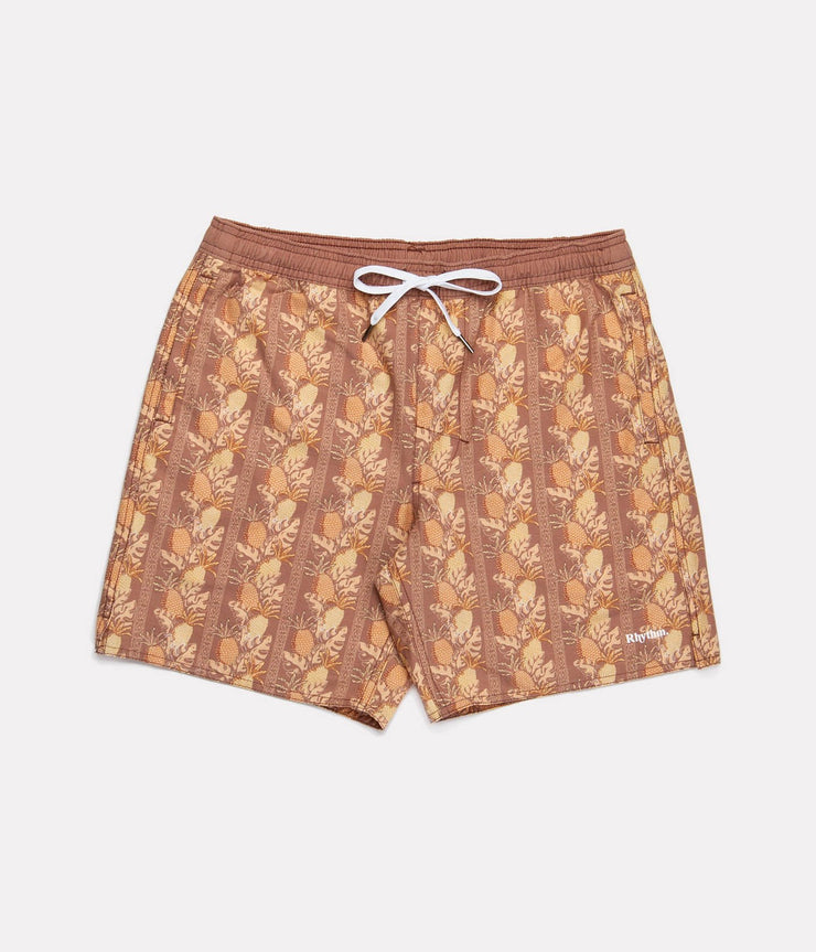 TIKI FLORAL BEACH SHORT COCONUT