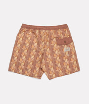 TIKI FLORAL BEACH SHORT COCONUT