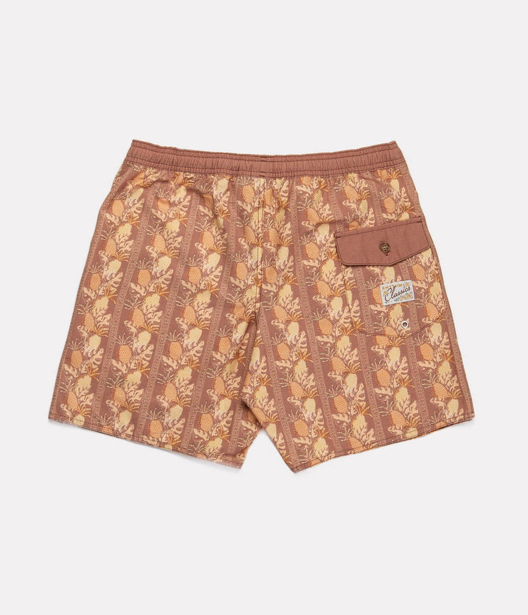 TIKI FLORAL BEACH SHORT COCONUT