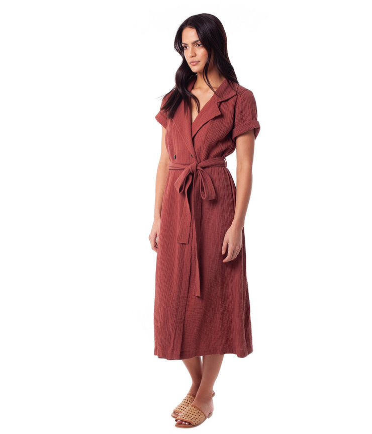 CAMILLE WRAP DRESS HENNA