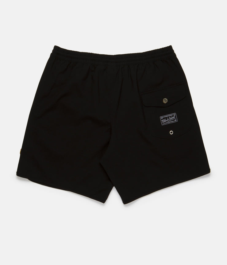 BLACK LABEL BEACH SHORT BLACK