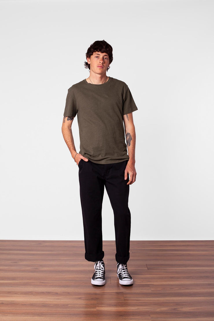 PREMIUM LINEN T-SHIRT OLIVE