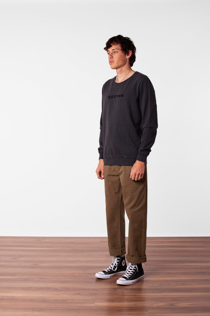 WASHED OUT PULLOVER WASHED CHARCOAL