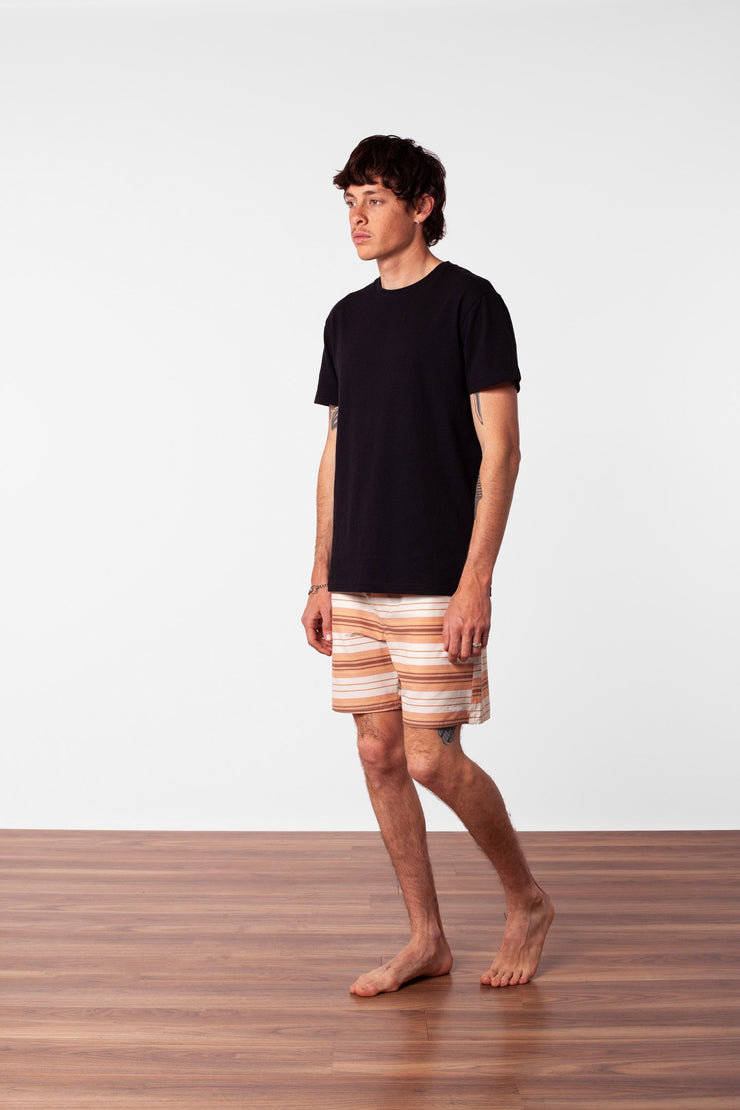 COASTAL STRIPE BEACH SHORT CLAY