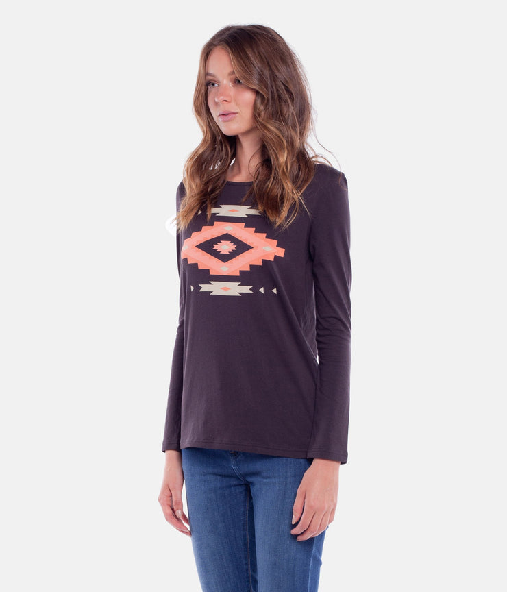 AZTEC L/S TEE ROCK BLACK