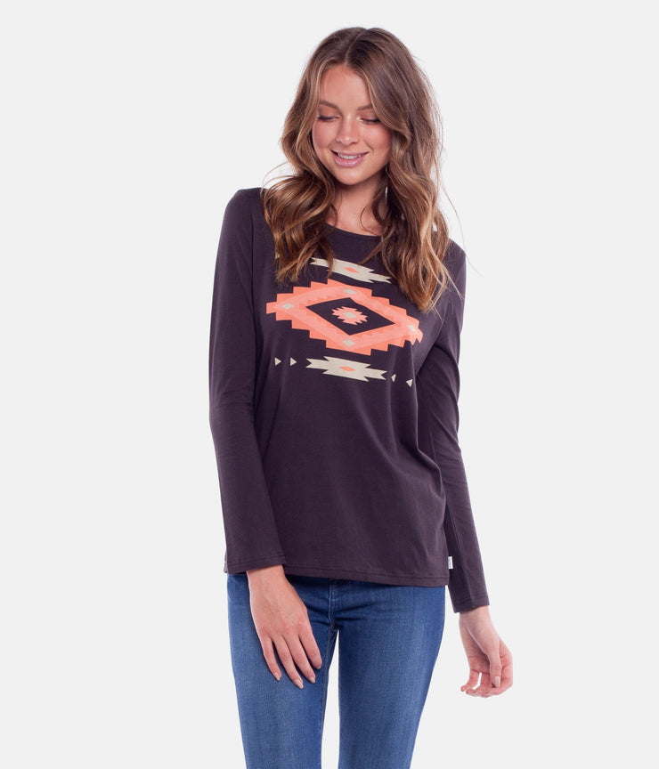 AZTEC L/S TEE ROCK BLACK