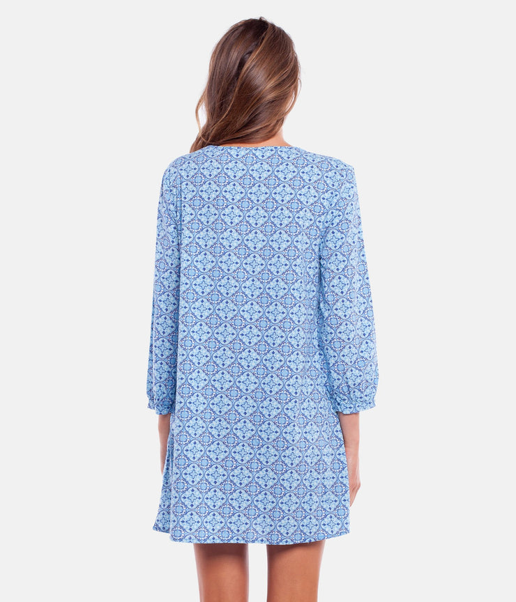 CENTURY L/S DRESS YVES BLUE