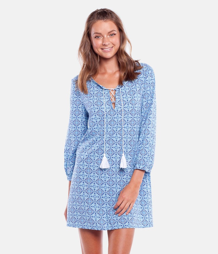 CENTURY L/S DRESS YVES BLUE