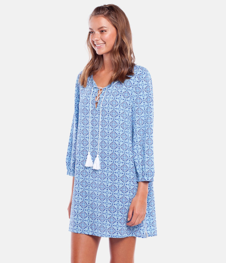 CENTURY L/S DRESS YVES BLUE
