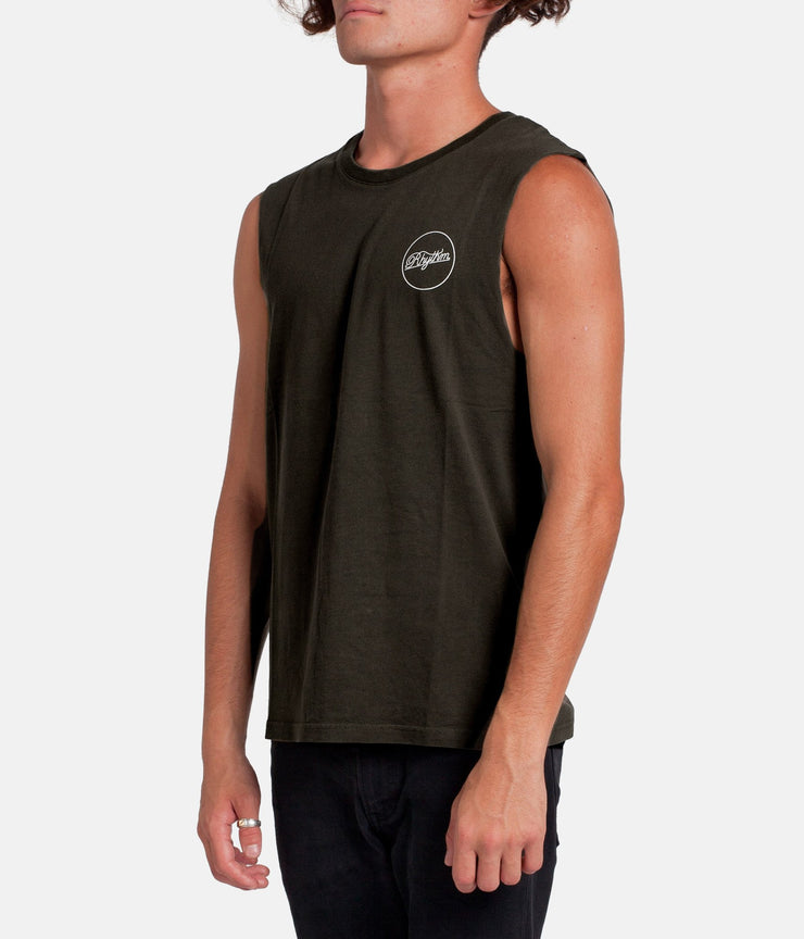 CIRCLE TANK OLIVE WASH