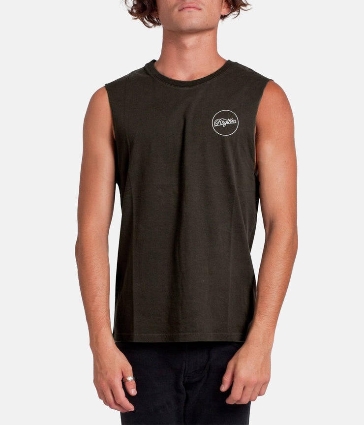 CIRCLE TANK OLIVE WASH