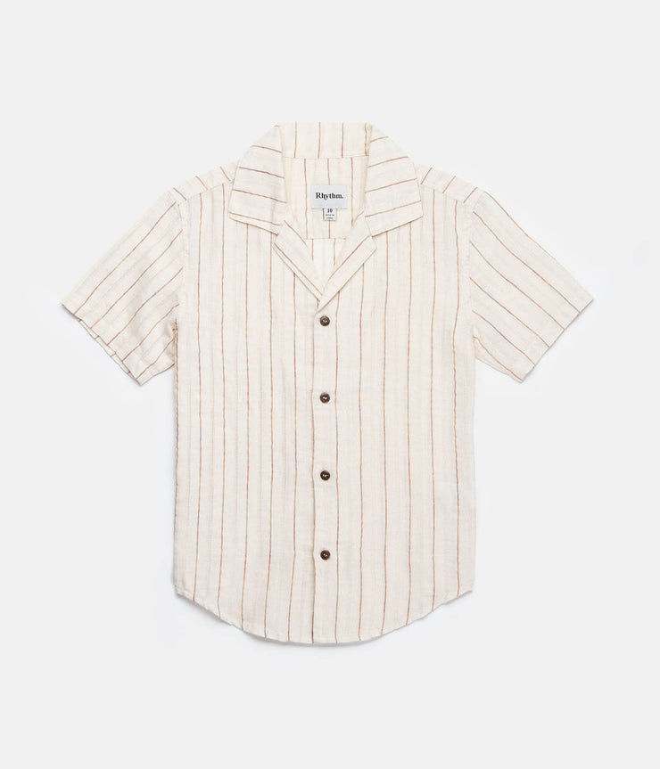 VACATION STRIPE BOYS SS SHIRT NATURAL WHITE