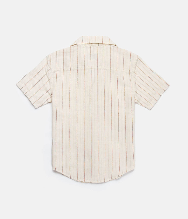 VACATION STRIPE BOYS SS SHIRT NATURAL WHITE