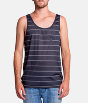 EVERYDAY STRIPE SINGLET BLACK