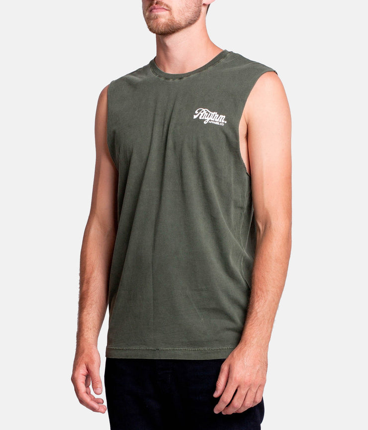 FLOW TANK  OLIVE WASH