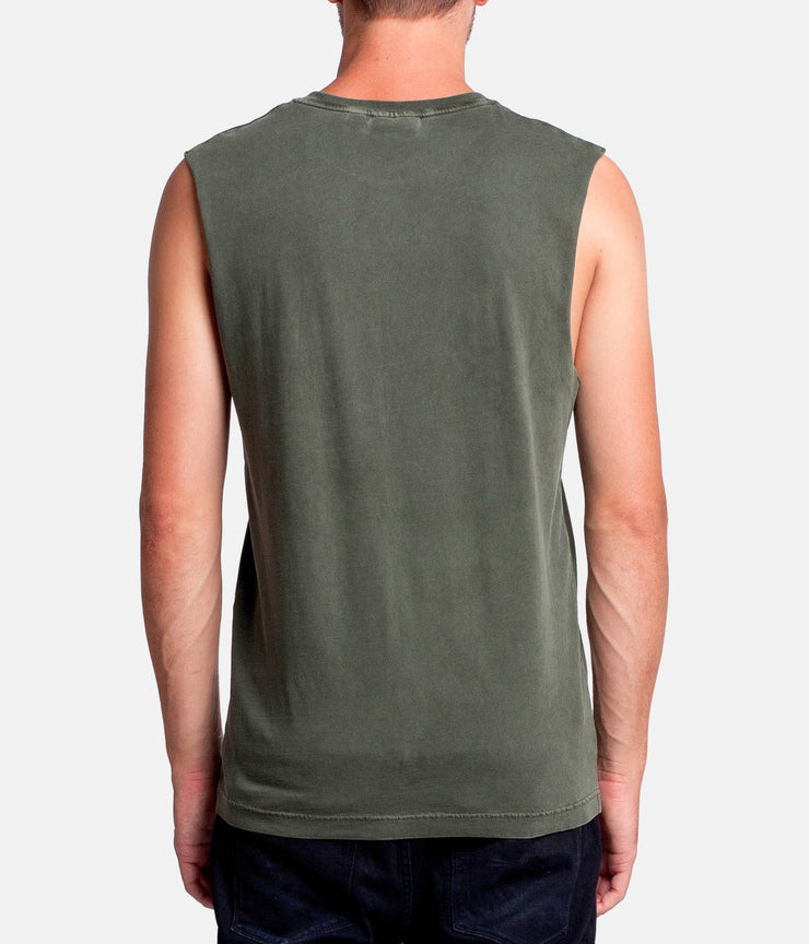 FLOW TANK  OLIVE WASH