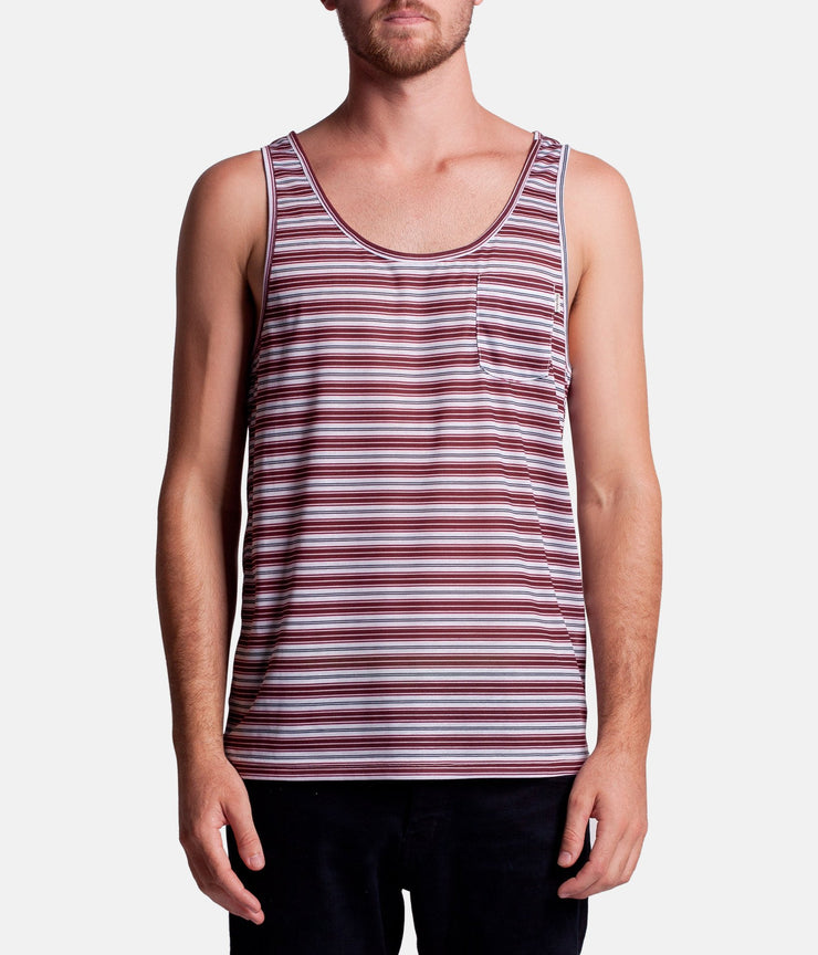 EVERYDAY STRIPE SINGLET VINTAGE RED
