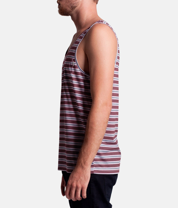 EVERYDAY STRIPE SINGLET VINTAGE RED