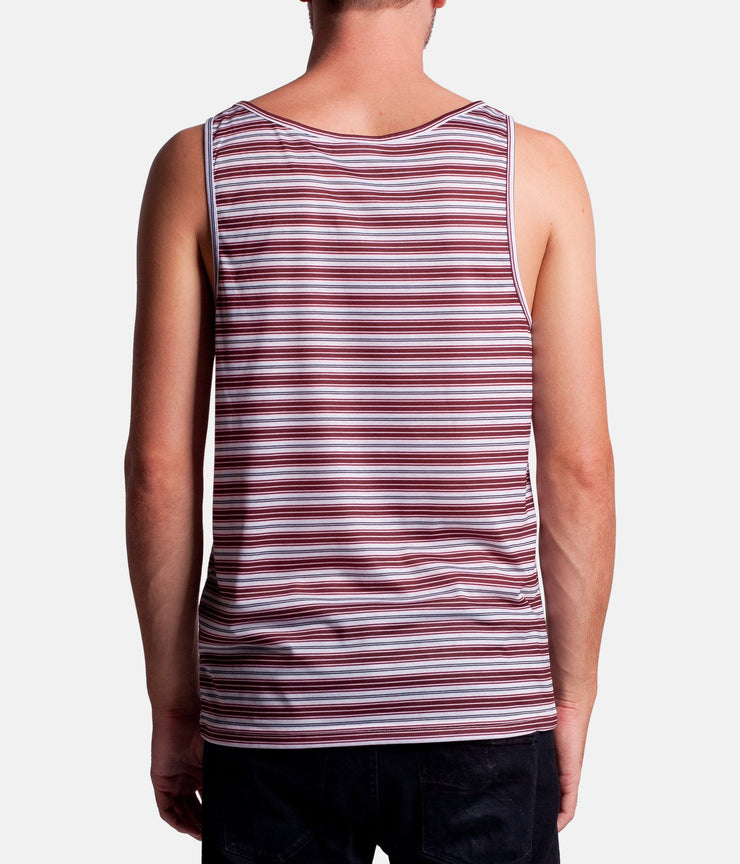 EVERYDAY STRIPE SINGLET VINTAGE RED