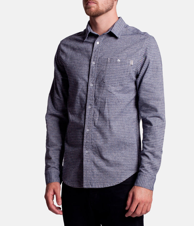 NEEDLES LS SHIRT NAVY