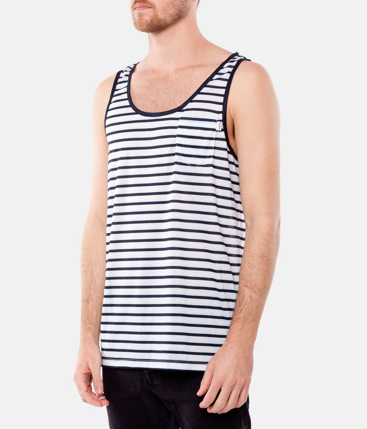 STANDARD STRIPE SINGLET NAVY