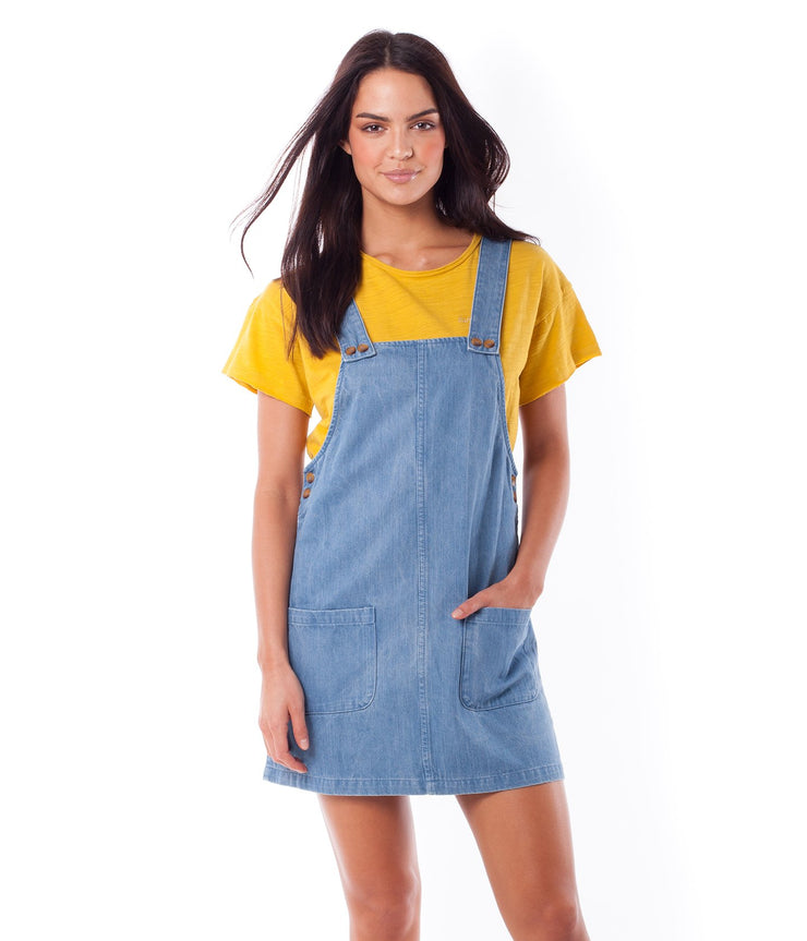BROOKLYN PINAFORE DRESS DENIM
