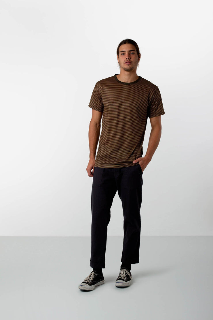 EVERYDAY STRIPE T-SHIRT VINTAGE OLIVE