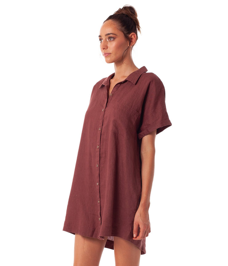 AMALFI DRESS BRANDY