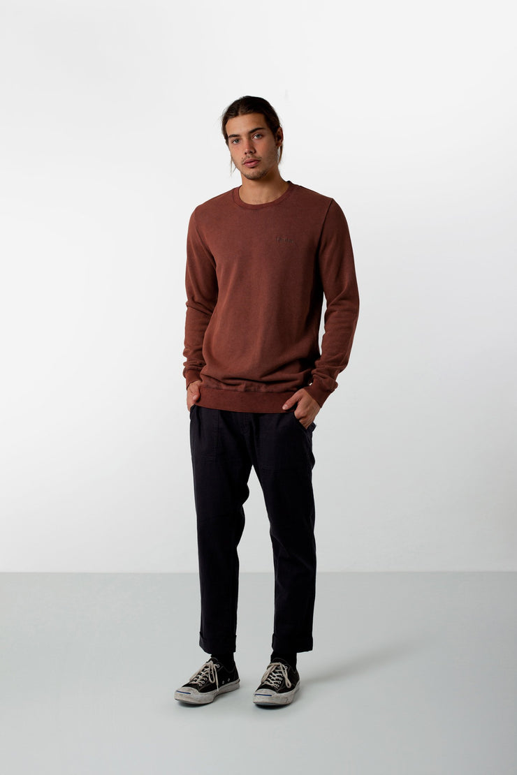 WASHED OUT PULLOVER DUSTED HENNA