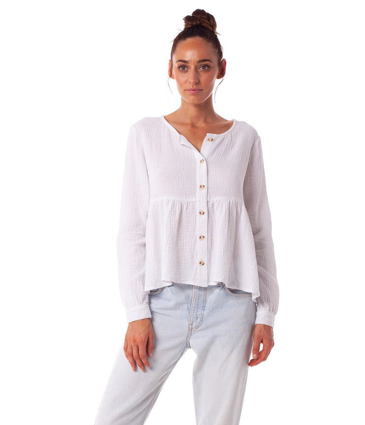 CAMILLE L/S TOP WHITE