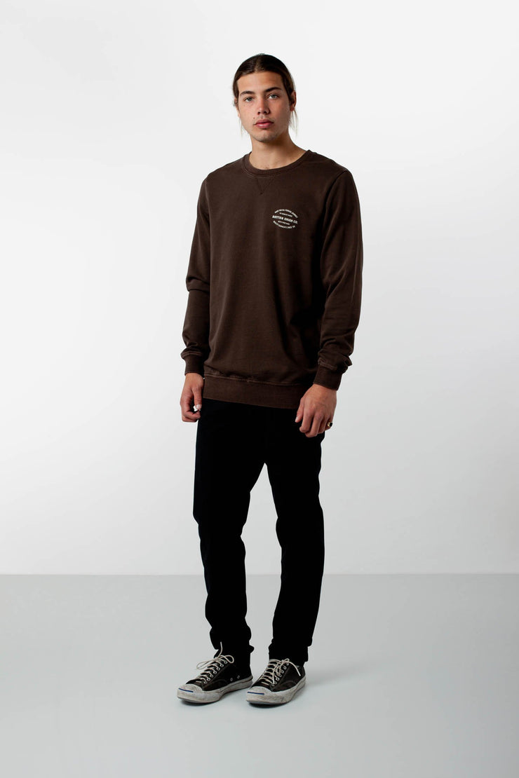 WASHED OUT PULLOVER VINTAGE BROWN