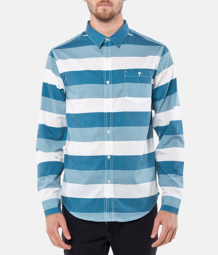 BOSTON STRIPE LS SHIRT BLUE
