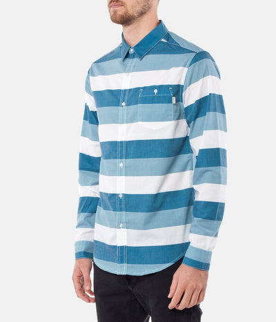 BOSTON STRIPE LS SHIRT BLUE