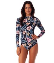 SOUTH PACIFIC LONG SLEEVE ONE PIECE BLACK