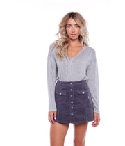 MY V LS TEE GREY MARLE