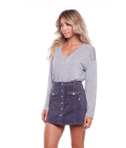 MY V LS TEE GREY MARLE