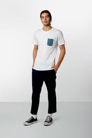 BASIC T-SHIRT WHITE / TEAL