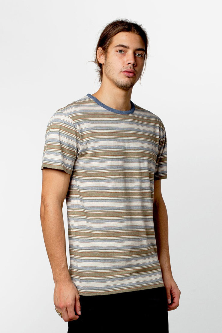 EVERYDAY STRIPE T-SHIRT DUSTED OLIVE