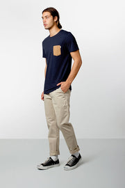BASIC T-SHIRT NAVY / TAN