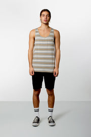 EVERYDAY STRIPE SINGLET DUSTED OLIVE