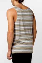 EVERYDAY STRIPE SINGLET DUSTED OLIVE