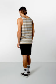 EVERYDAY STRIPE SINGLET DUSTED OLIVE