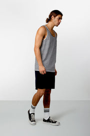 EVERYDAY STRIPE SINGLET CLASSIC CHARCOAL