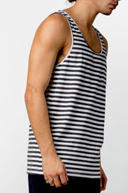 EVERYDAY STRIPE SINGLET CLASSIC CHARCOAL