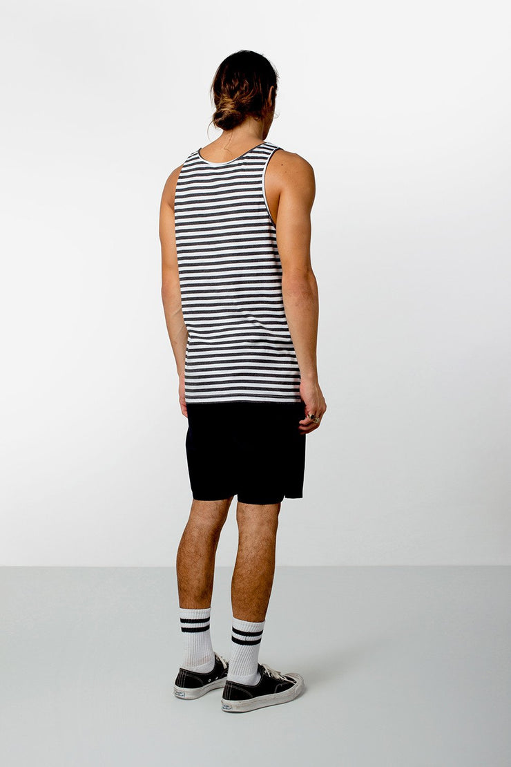EVERYDAY STRIPE SINGLET CLASSIC CHARCOAL