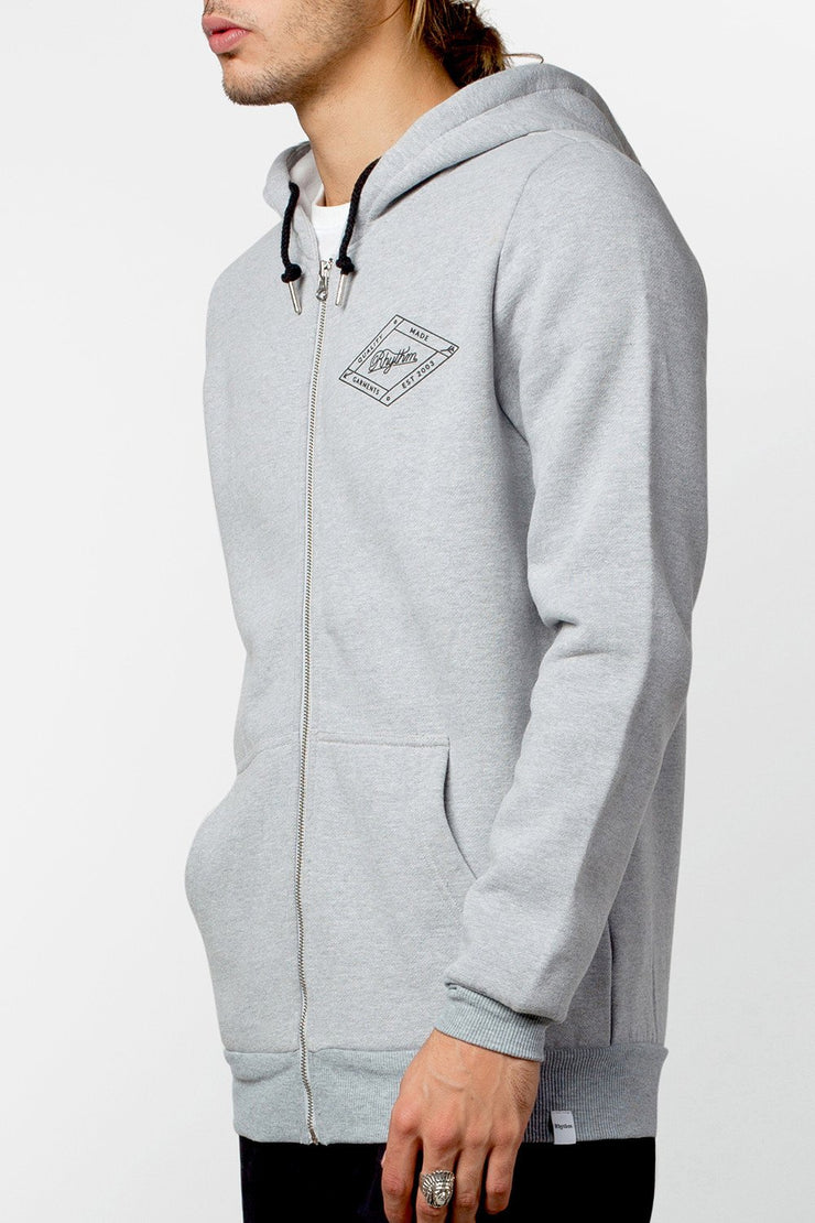 LABEL HOOD GREY MARLE