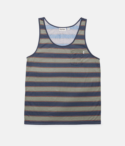 Rhythm Everyday Stripe Singlet Dusted Olive Front