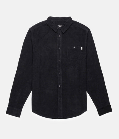 Rhythm Corduroy Ls Shirt Black Front