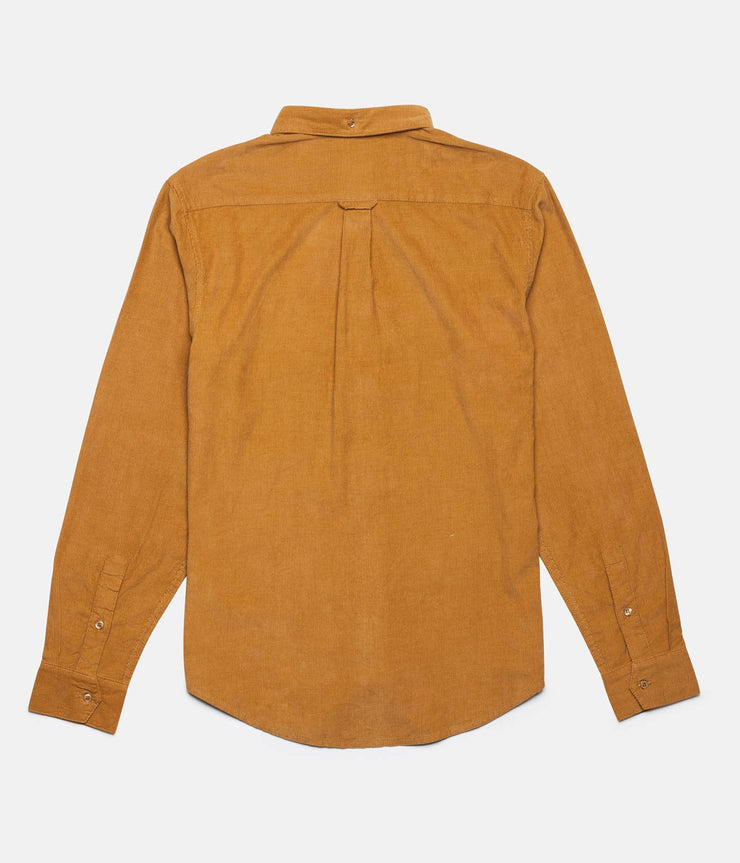 Rhythm Corduroy Ls Shirt Turmeric Back